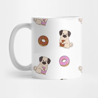 Pug Doughnut Pattern Mug